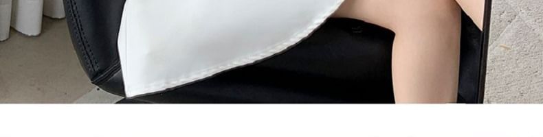 Square Dress Neck Mini Sleeve Plain A-Line Puff