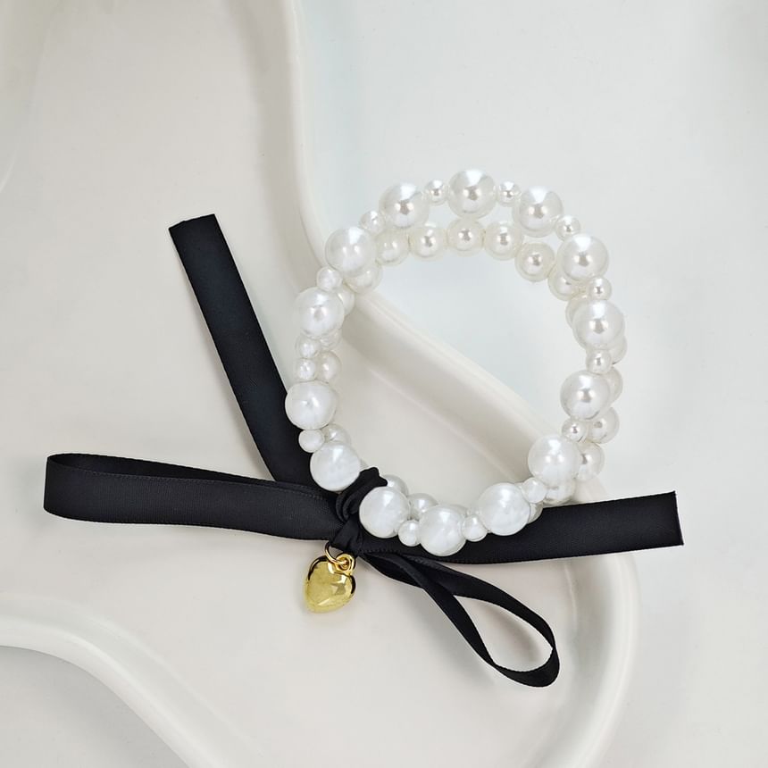 Bow Faux Pearl Bracelet