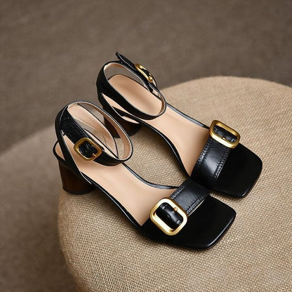 Sandals Block Heel Buckled
