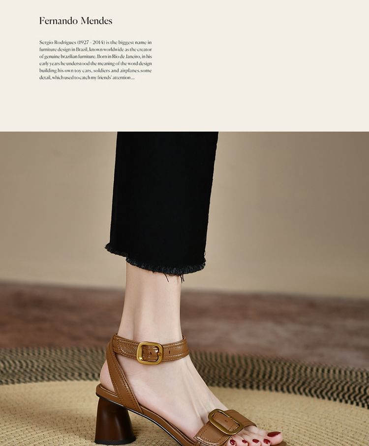 Sandals Block Heel Buckled