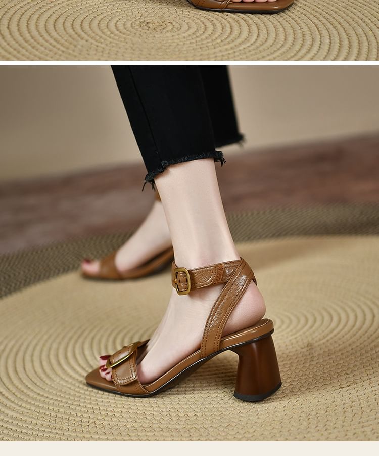 Sandals Block Heel Buckled