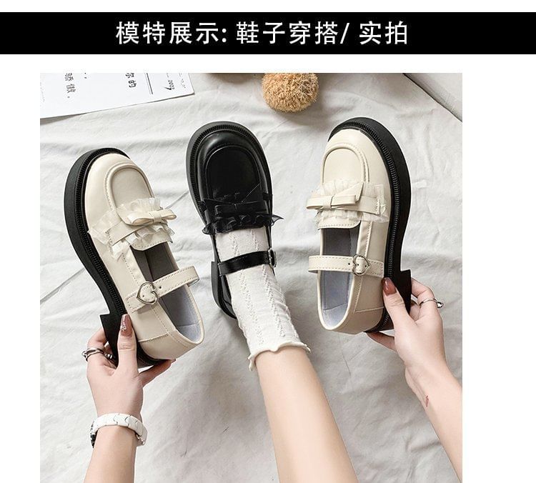 Loafers Bow Platform