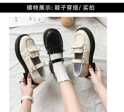 Loafers Bow Platform