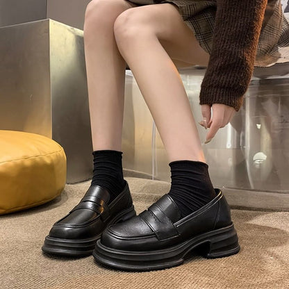 Loafers Faux Leather Platform