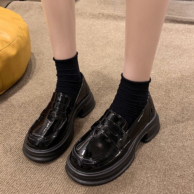 Loafers Faux Leather Platform