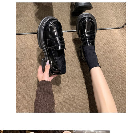 Loafers Faux Leather Platform