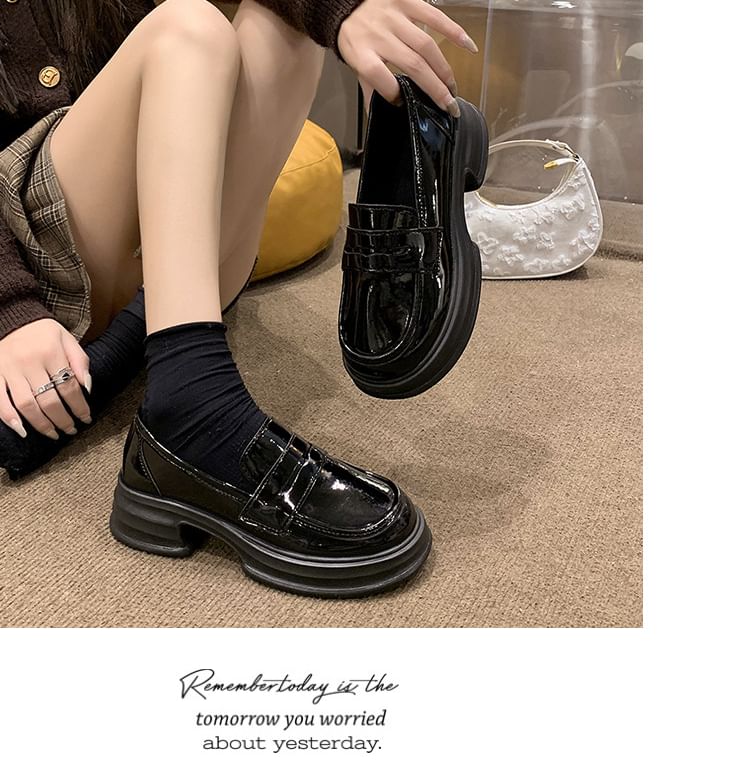 Loafers Faux Leather Platform