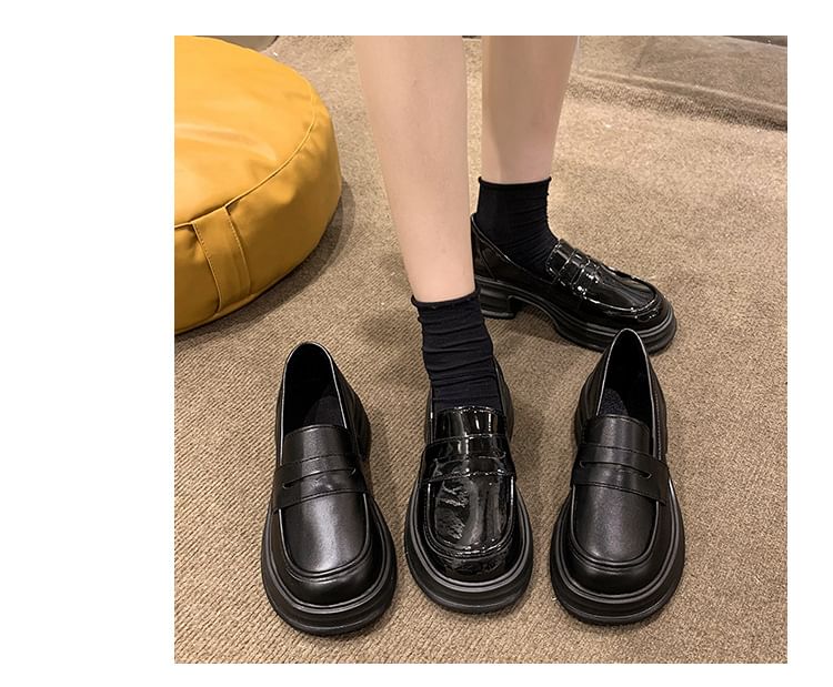 Loafers Faux Leather Platform