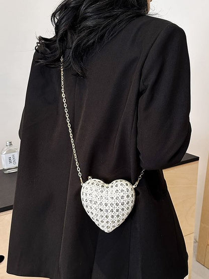 Heart Strap Crossbody Chain Bag