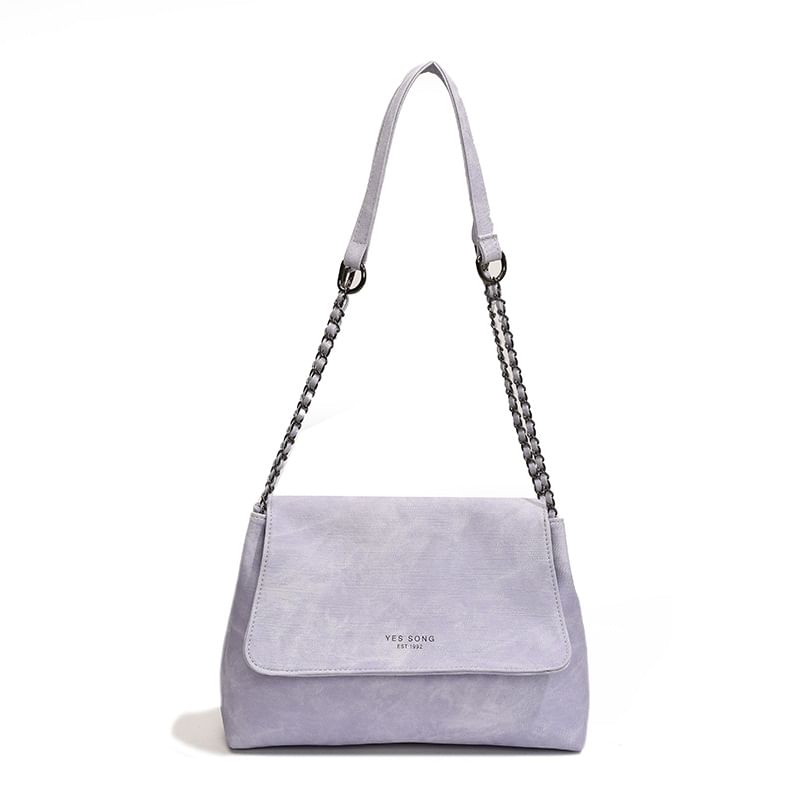 Bag Strap Flap Tote Leather Lettering Chain Faux