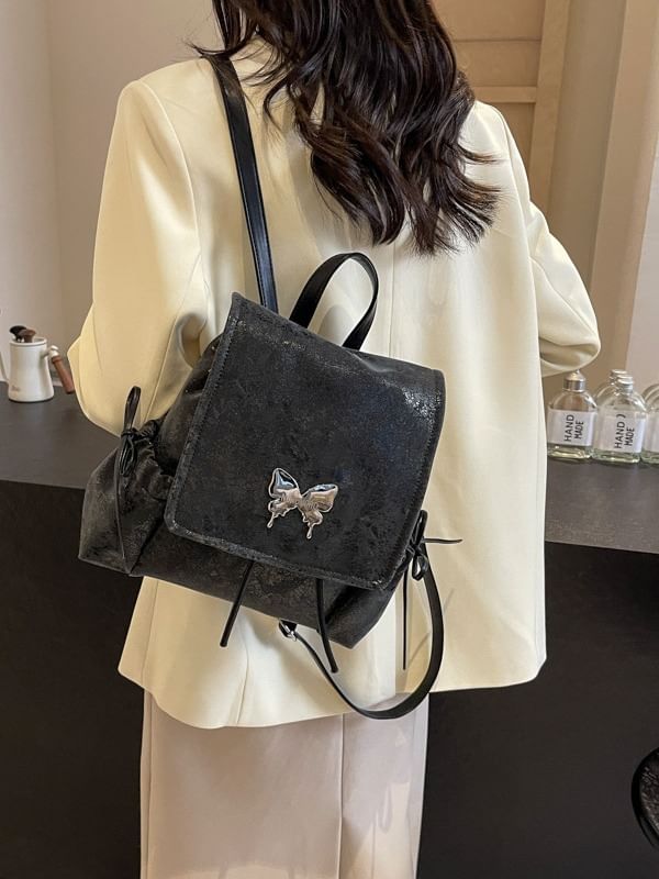 Butterfly Flap Backpack Multi-Pocket Studded