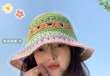 Patterned Straw Hat