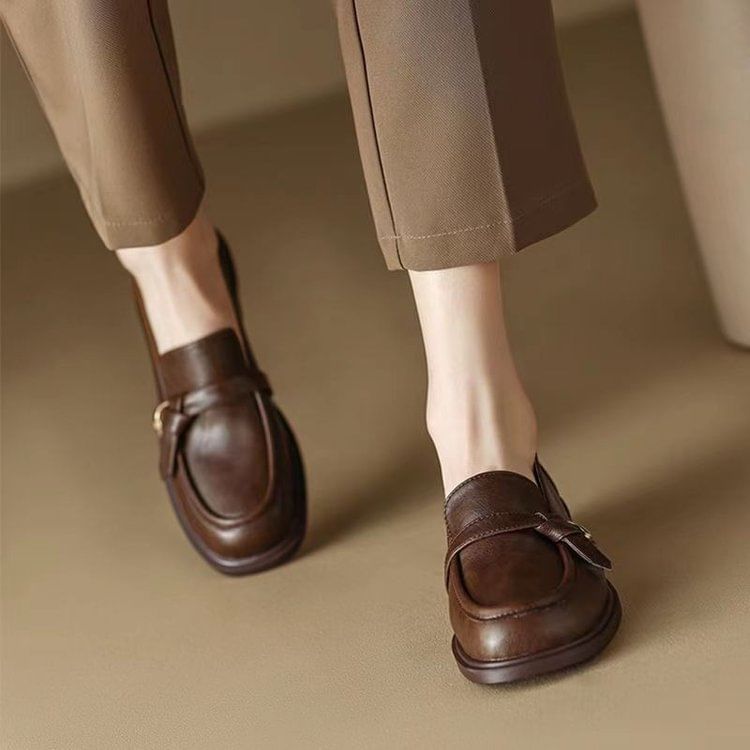 Loafers Plain Faux Leather