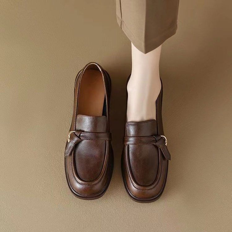 Loafers Plain Faux Leather