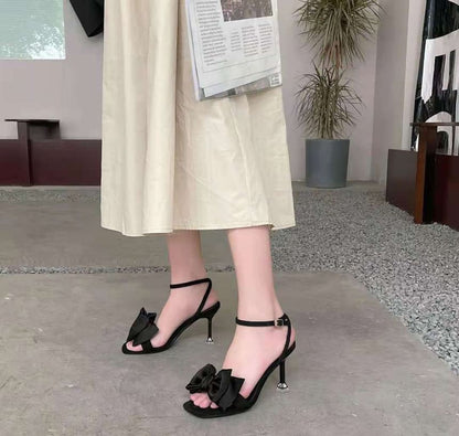 Accent Sandals High Bow Heel