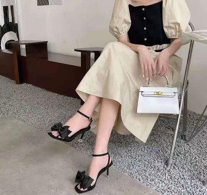 Accent Sandals High Bow Heel