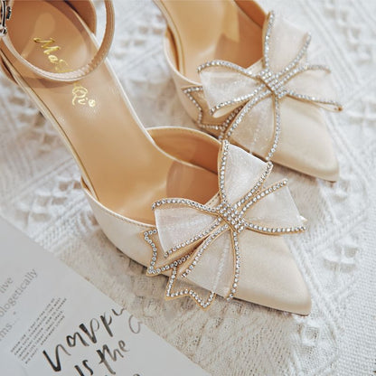 Heel Designs) High Accent Bow Pointed (Various Sandals