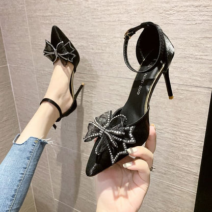 Heel Designs) High Accent Bow Pointed (Various Sandals