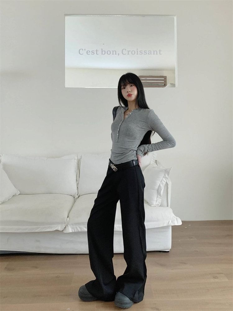 Low Rise Plain Flared Pants (Various Designs)