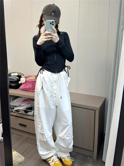 Low Waist Plain Wide Leg Pants (Various Designs)