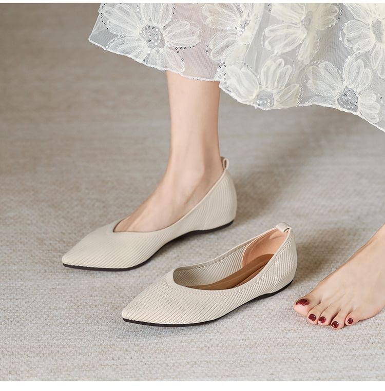 Fabric Flats Plain Pointed