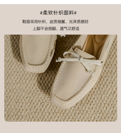Fabric Loafers Bow
