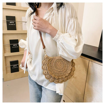 Woven Flap Crossbody Bag