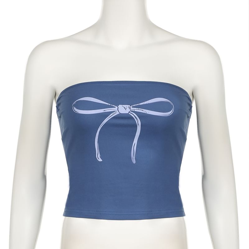 Tube Top Bow Print