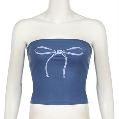 Tube Top Bow Print