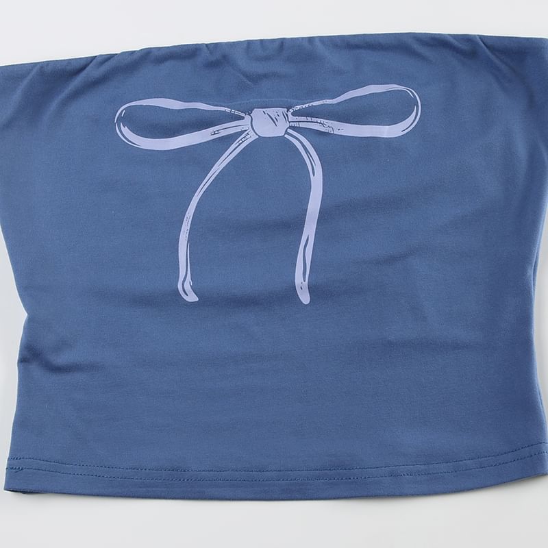 Tube Top Bow Print