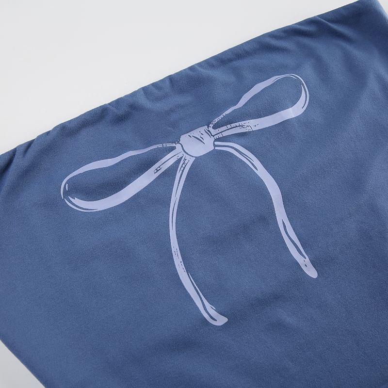 Tube Top Bow Print