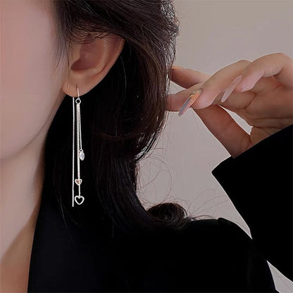 Heart Alloy Threader Earring