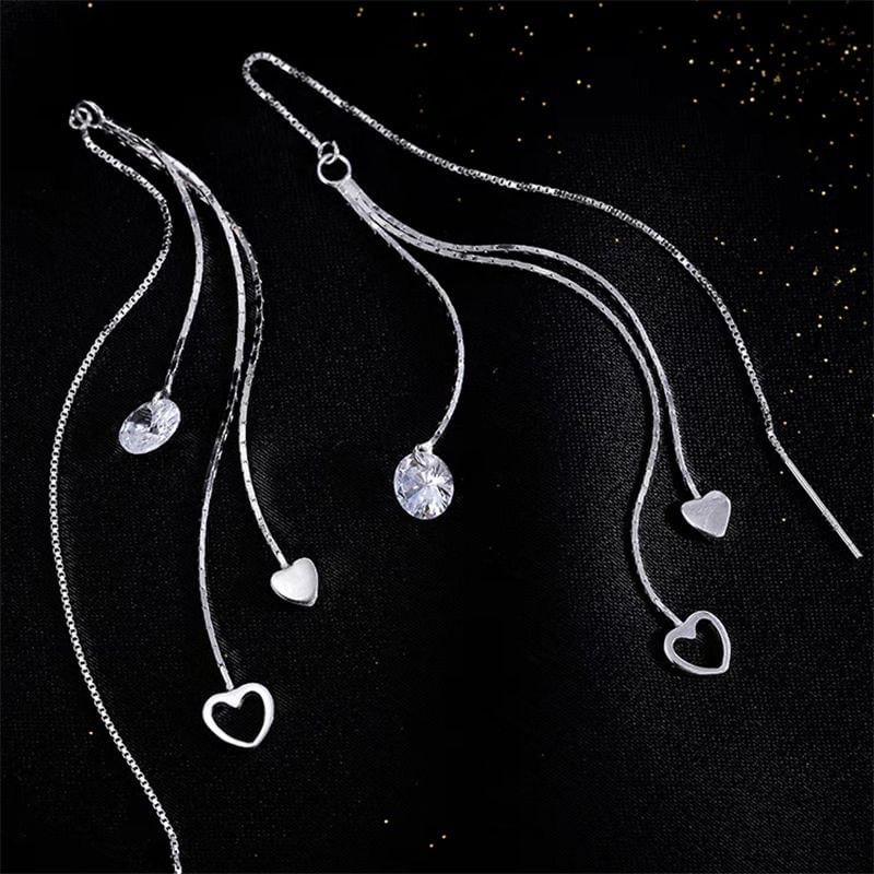 Heart Alloy Threader Earring