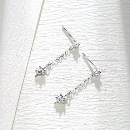 Star Rhinestone Alloy Dangle Earring