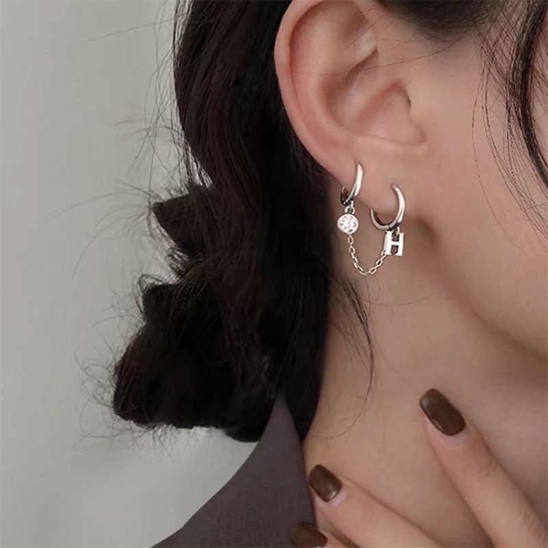 Chained Alloy Huggie Earring (Various Designs)