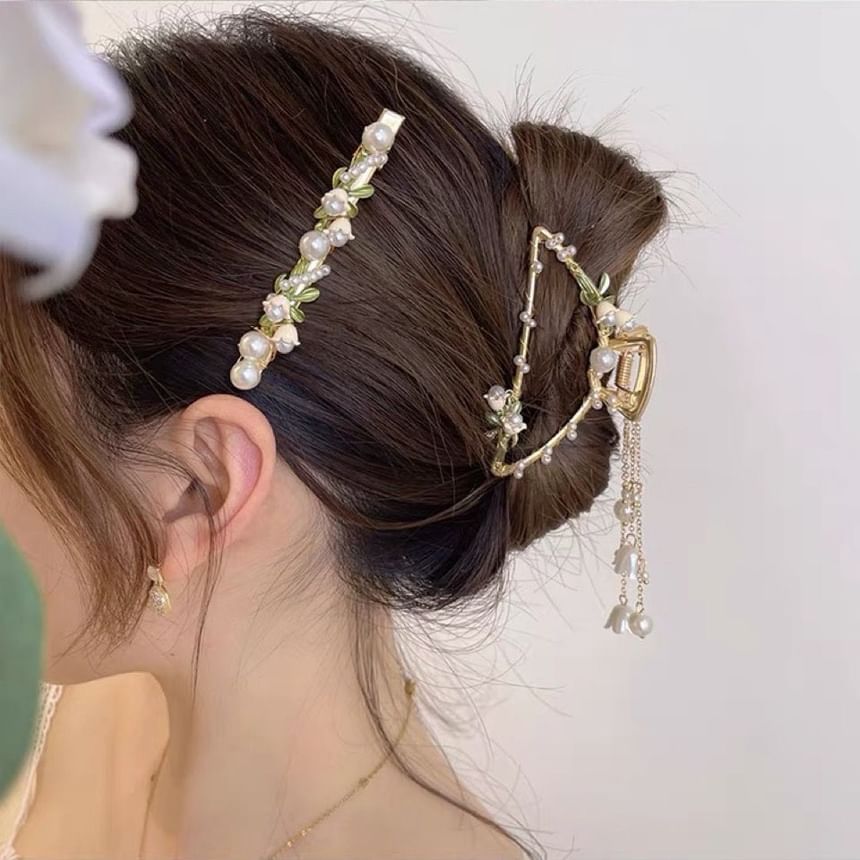 Flower Faux Pearl Hair Claw / Headband / Hair Clip / Necklace / Bracelet