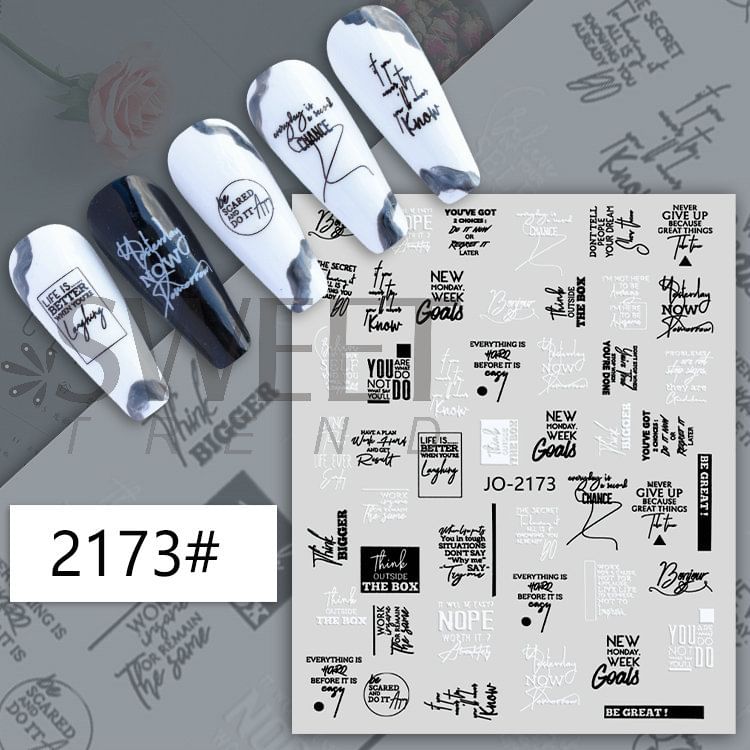 Lettering Nail Art Stickers