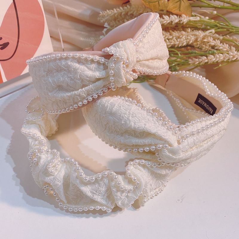 Band Faux Head / Barrette Pearl