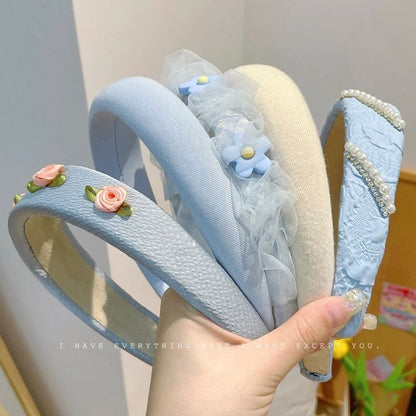 Faux Flower Band Hair (Various Pearl Designs)