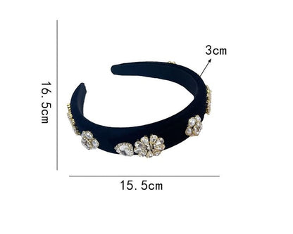 Rhinestone Flower Band Hair Gemstones