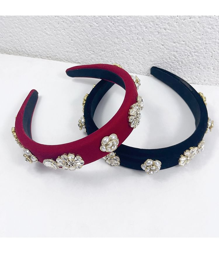 Rhinestone Flower Band Hair Gemstones