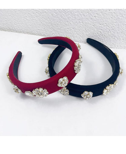 Rhinestone Flower Band Hair Gemstones