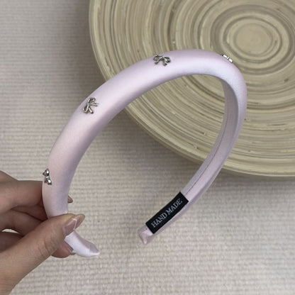 / Band Hair Bow Studded Clip