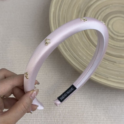 / Band Hair Bow Studded Clip