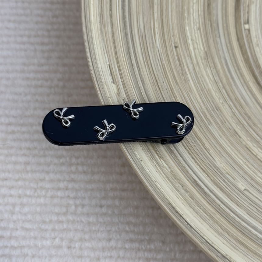 / Band Hair Bow Studded Clip