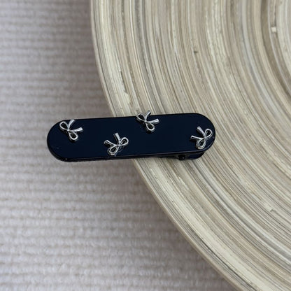 / Band Hair Bow Studded Clip