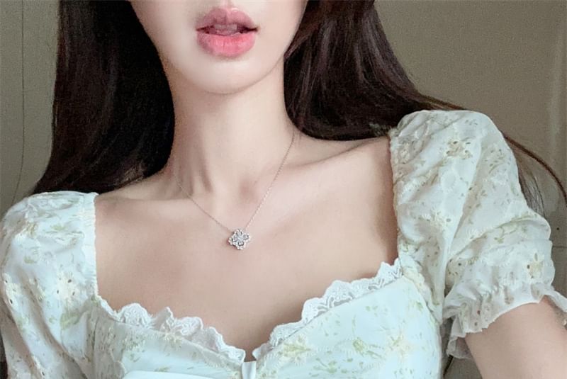 Skirt High Rise Tiered Lace Embroidered Blouse Short-Sleeve Neck Square Tie / Front A-Line Mini Eyelet