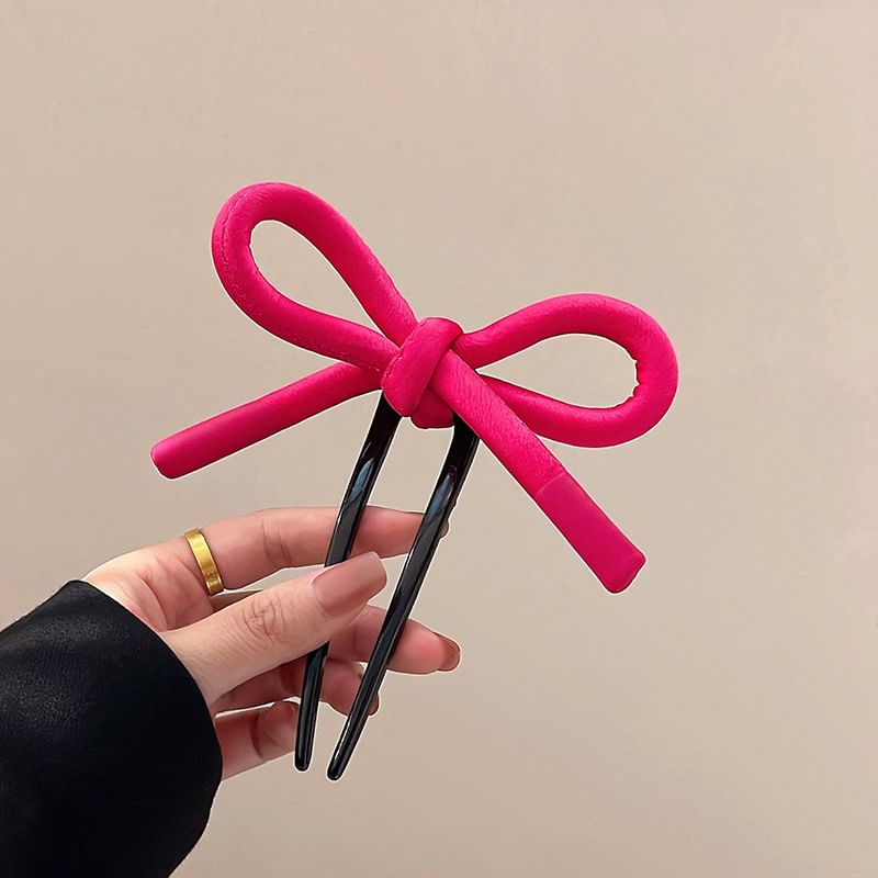 Bow Fabric Hair Stick