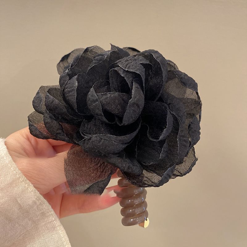 Floral Fabric Coil Hair Tie