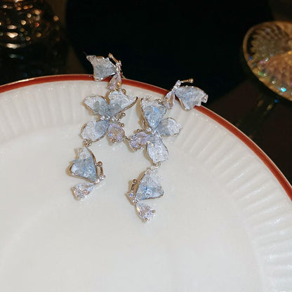 Pearl Crystal Earring (Various Alloy Faux Butterfly Designs) /